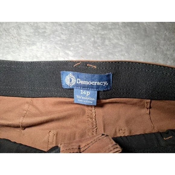 NWT Democracy "Ab"solution® High Rise Roll Cuff Cargo Utility Pant Tan 14 Petite - Picture 5 of 12